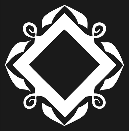 Bold Diamond Scroll Frame Crest #1a1a1a/#ffffff