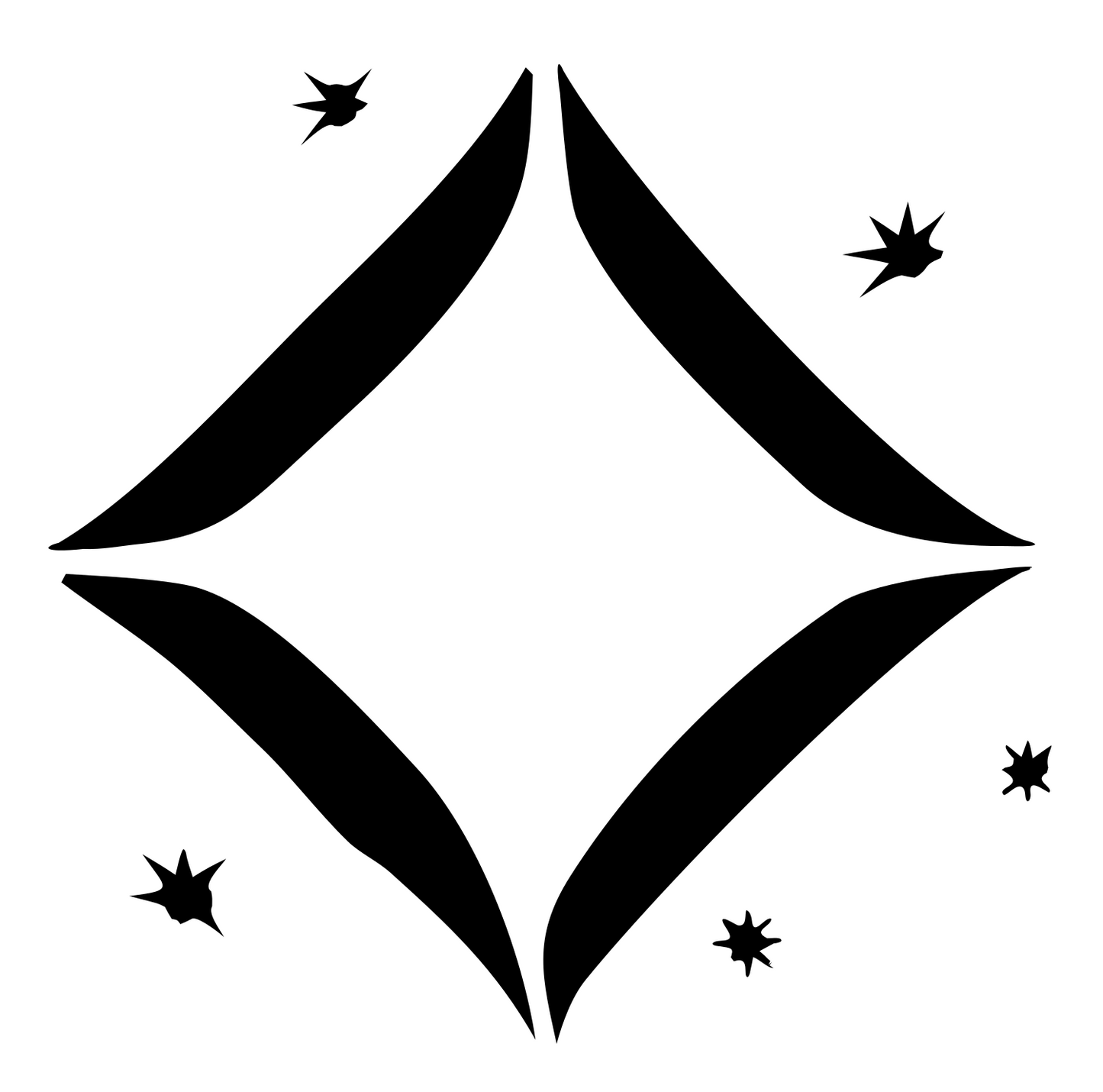 Bold Sparkle Diamond Split Logo #ffffff/#000000