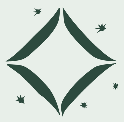 Bold Sparkle Diamond Split Logo #e8efe9/#2d4a3e