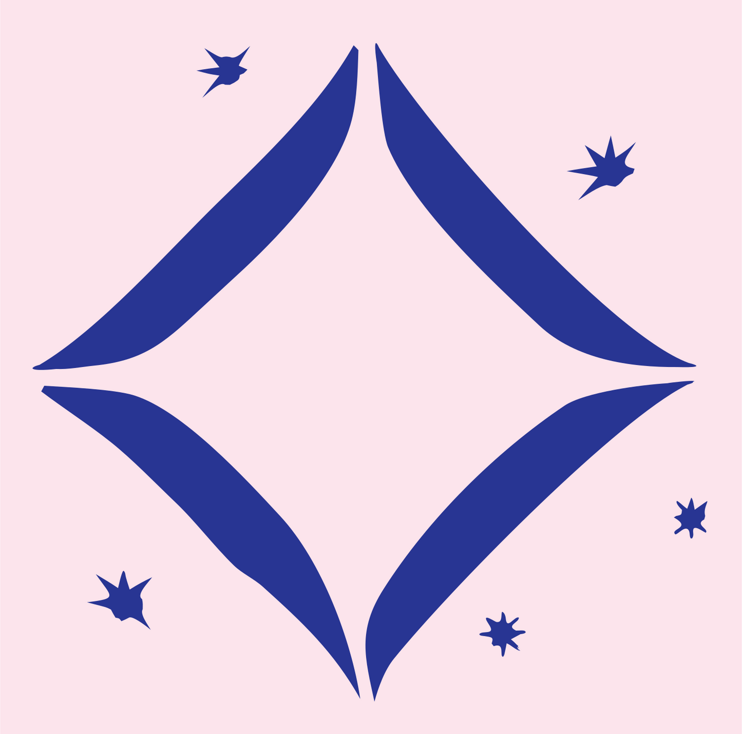 Bold Sparkle Diamond Split Logo #fce4ec/#283593