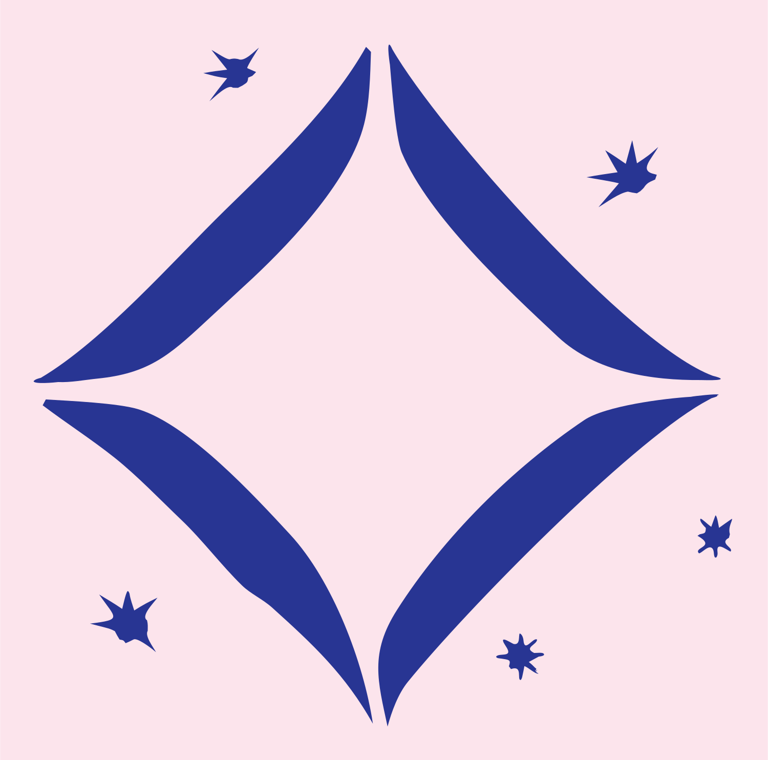Bold Sparkle Diamond Split Logo #fce4ec/#283593