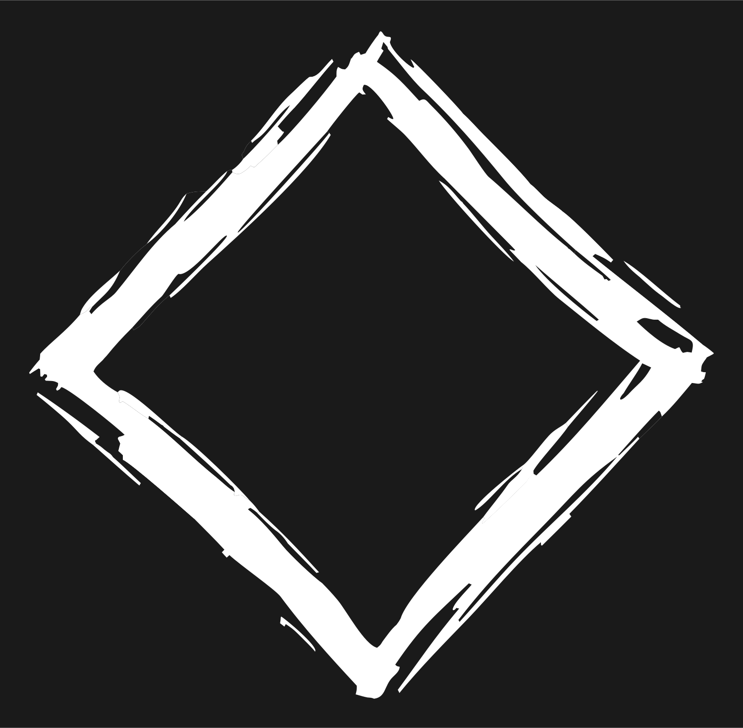 Hand-Drawn Diamond Border Badge #1a1a1a/#ffffff