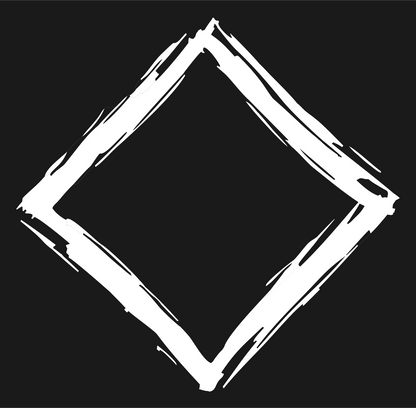Hand-Drawn Diamond Border Badge #1a1a1a/#ffffff