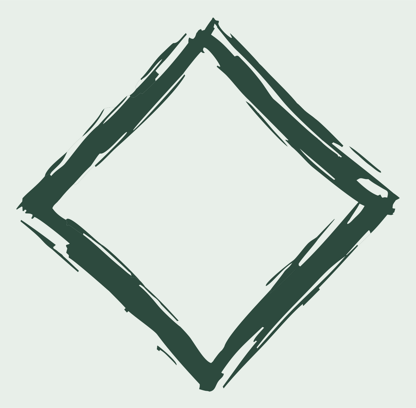 Hand-Drawn Diamond Border Badge #e8efe9/#2d4a3e