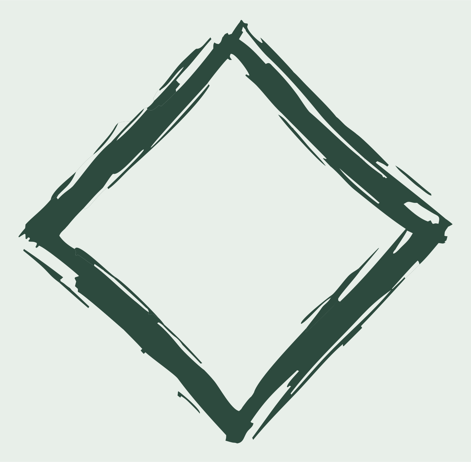 Hand-Drawn Diamond Border Badge #e8efe9/#2d4a3e
