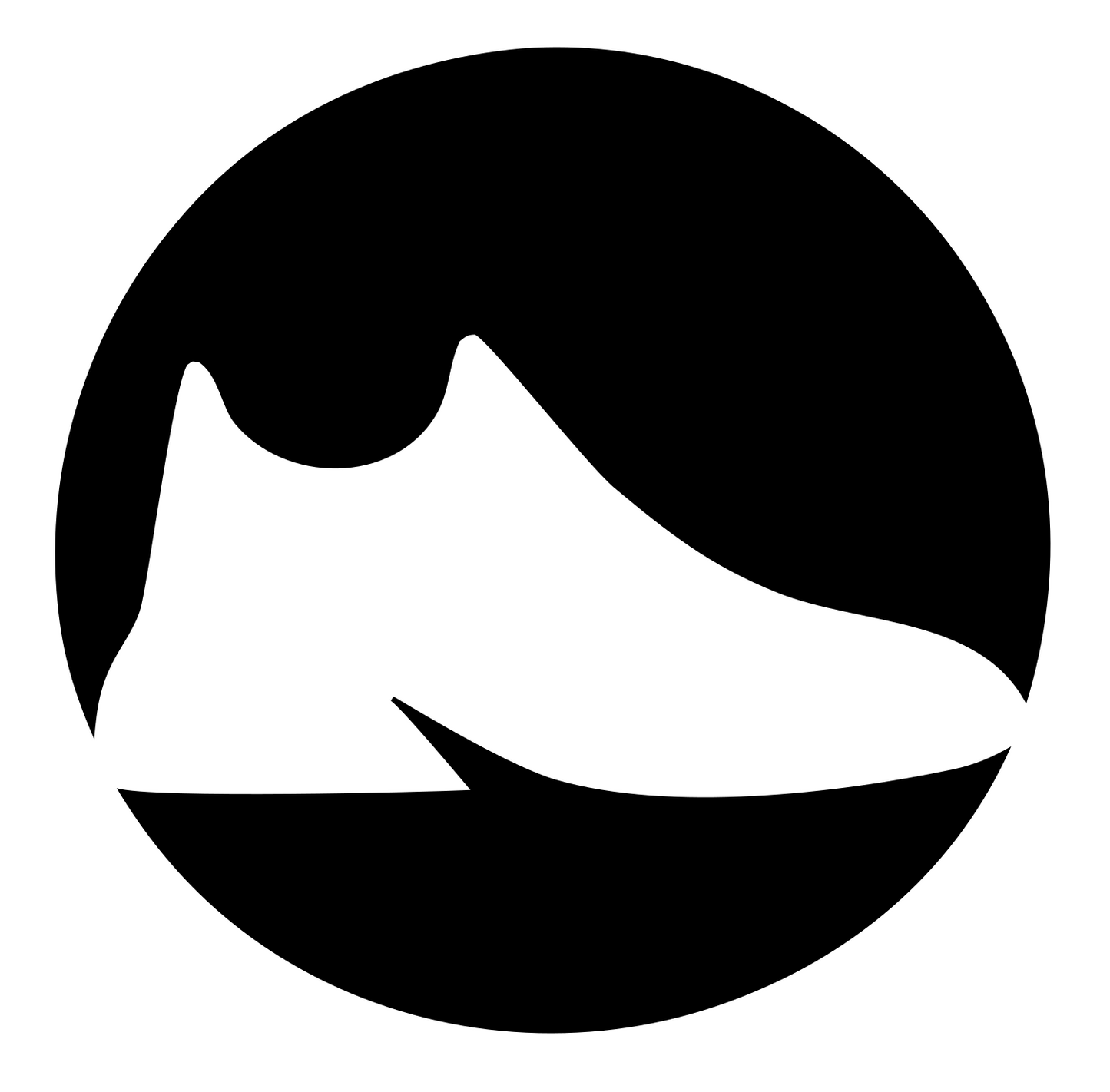 Negative Space Sneaker Circle Badge #ffffff/#000000