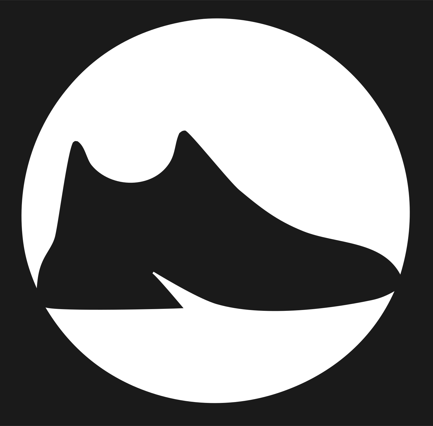 Negative Space Sneaker Circle Badge #1a1a1a/#ffffff