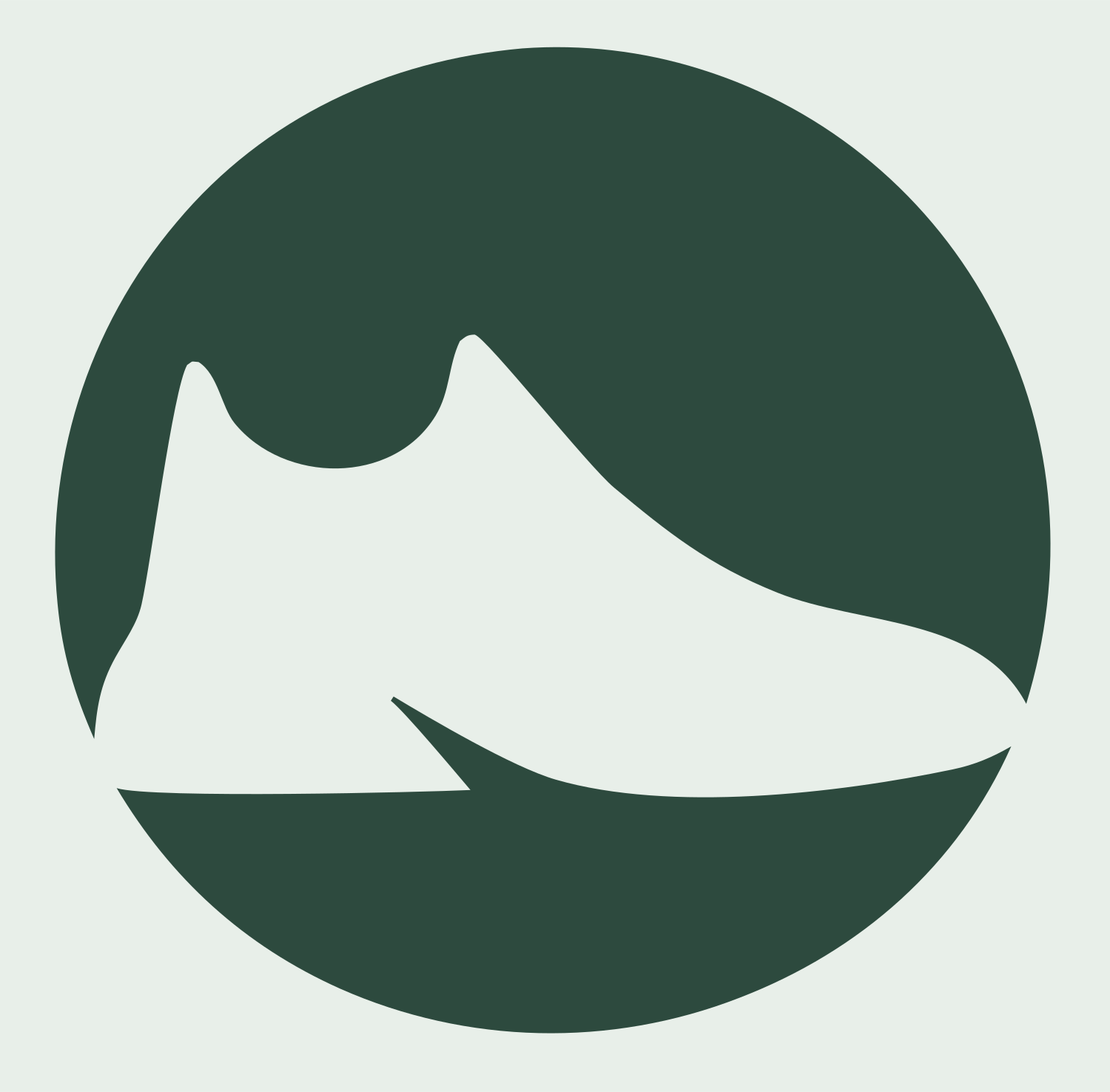 Negative Space Sneaker Circle Badge #e8efe9/#2d4a3e