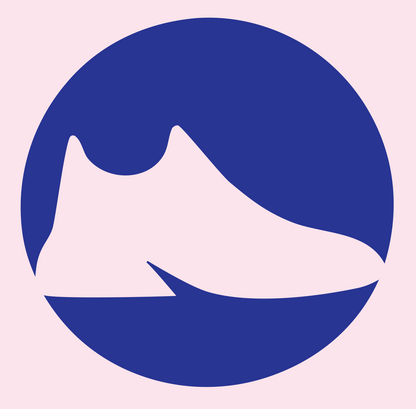 Negative Space Sneaker Circle Badge #fce4ec/#283593