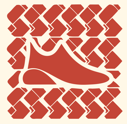 Bold Sneaker Chevron Badge #fff8e7/#c44536