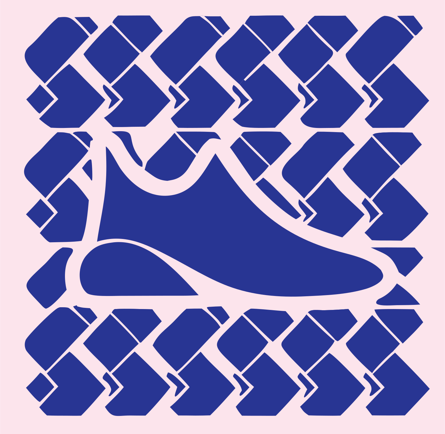 Bold Sneaker Chevron Badge #fce4ec/#283593
