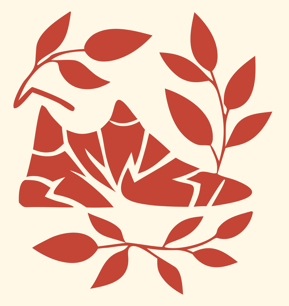 Botanical Sneaker Nature Mark #fff8e7/#c44536