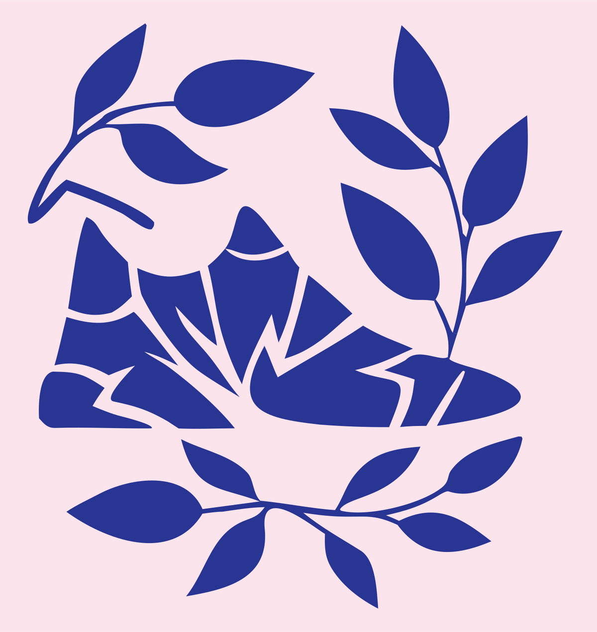 Botanical Sneaker Nature Mark #fce4ec/#283593