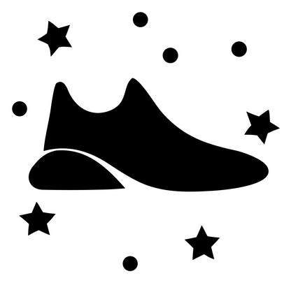 Sneaker Stars Scatter Badge #ffffff/#000000