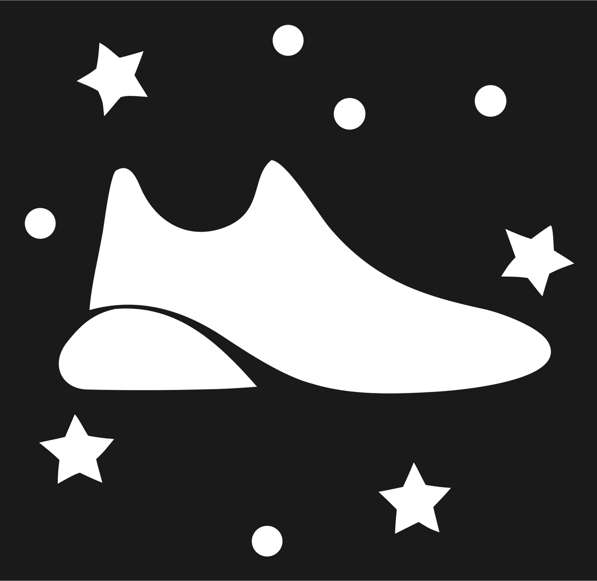 Sneaker Stars Scatter Badge #1a1a1a/#ffffff