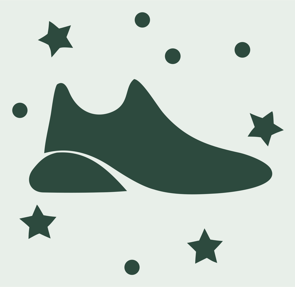 Sneaker Stars Scatter Badge #e8efe9/#2d4a3e