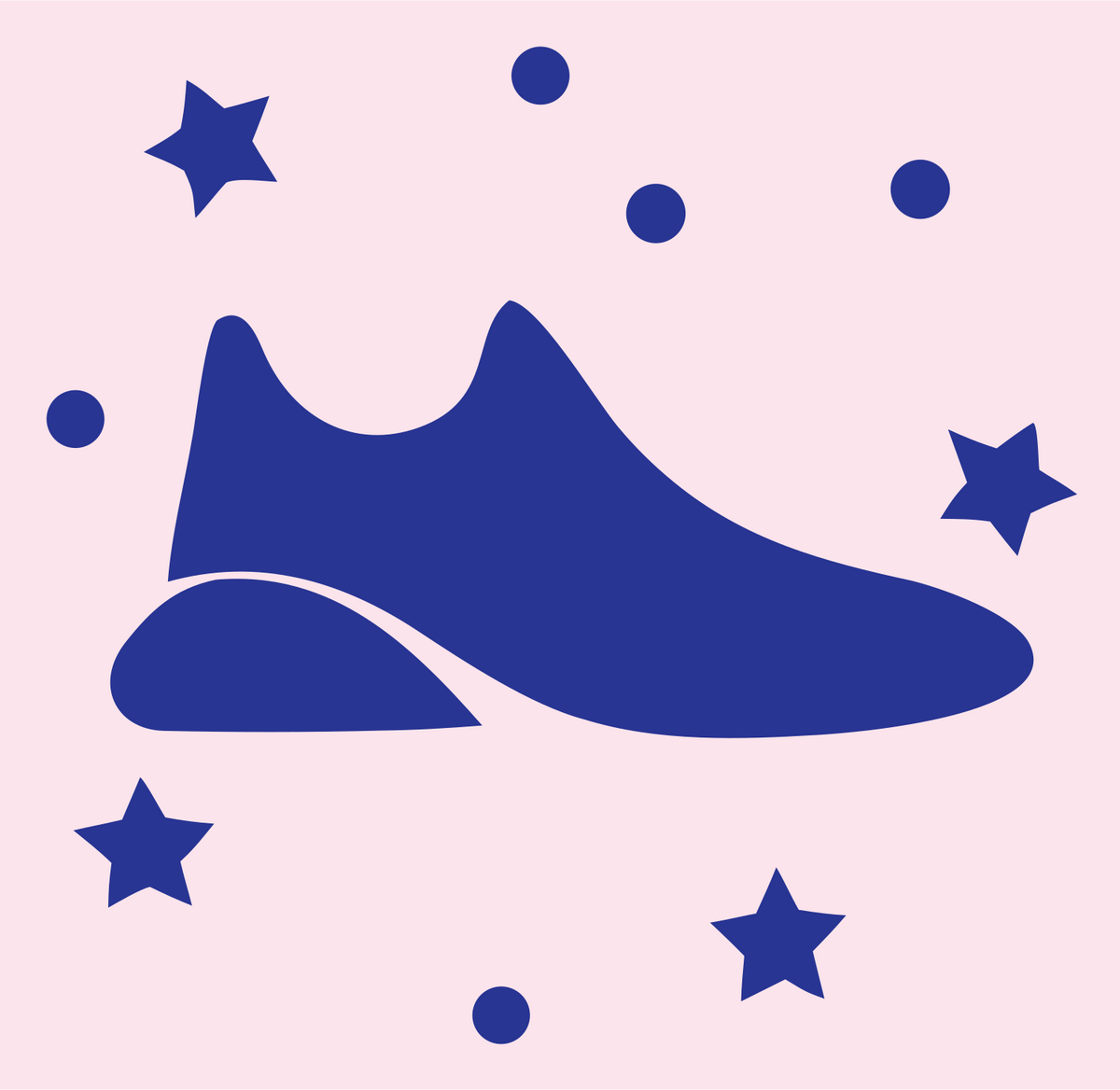 Sneaker Stars Scatter Badge #fce4ec/#283593
