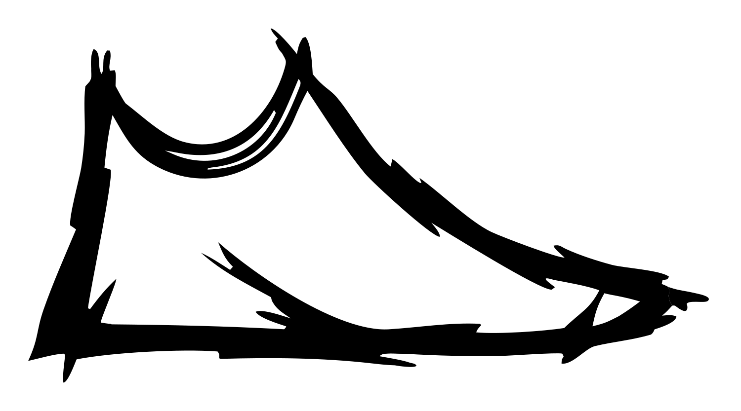 Hand-Drawn Sneaker Sketch Mark #ffffff/#000000