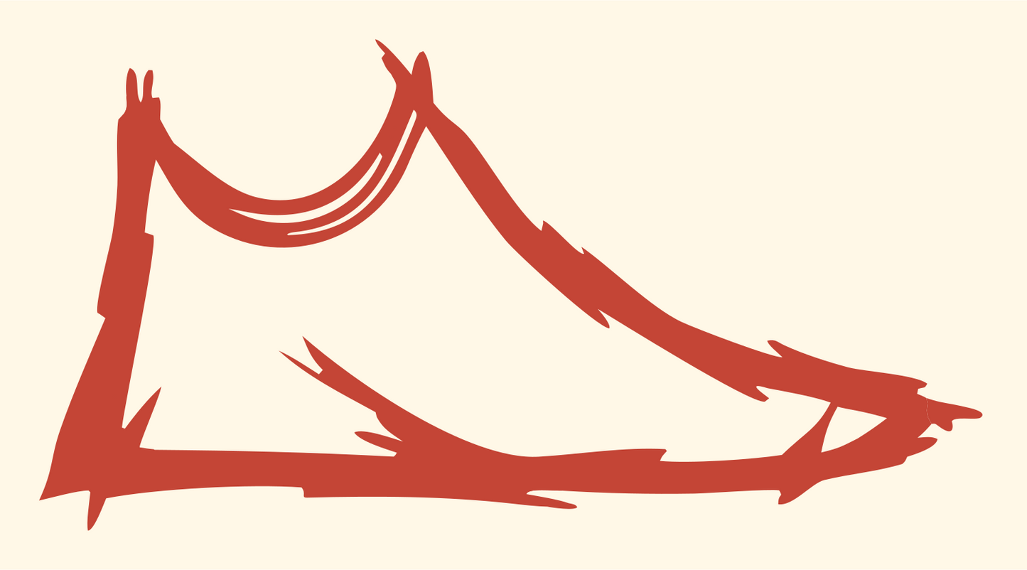 Hand-Drawn Sneaker Sketch Mark #fff8e7/#c44536