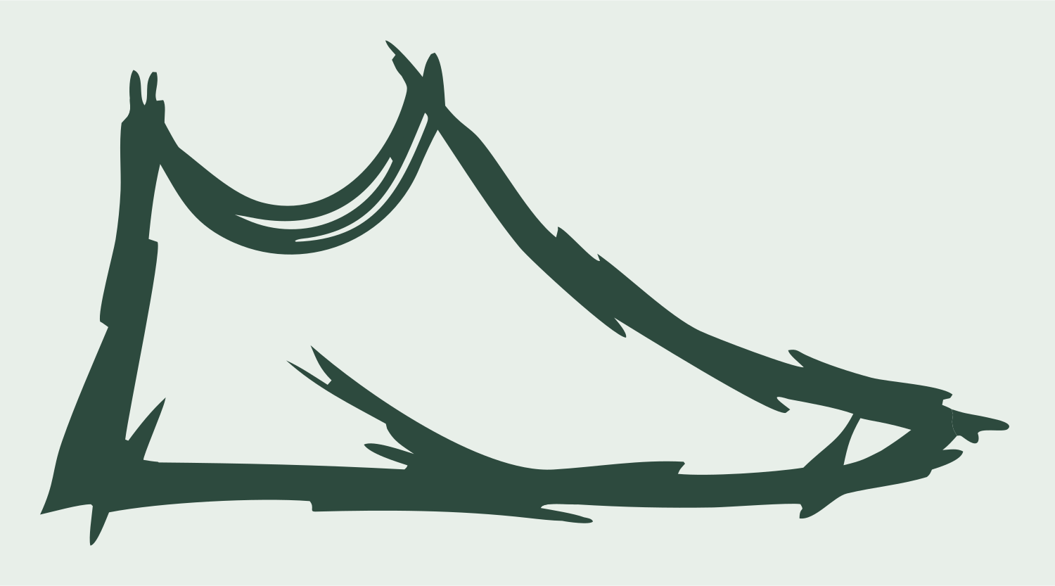 Hand-Drawn Sneaker Sketch Mark #e8efe9/#2d4a3e