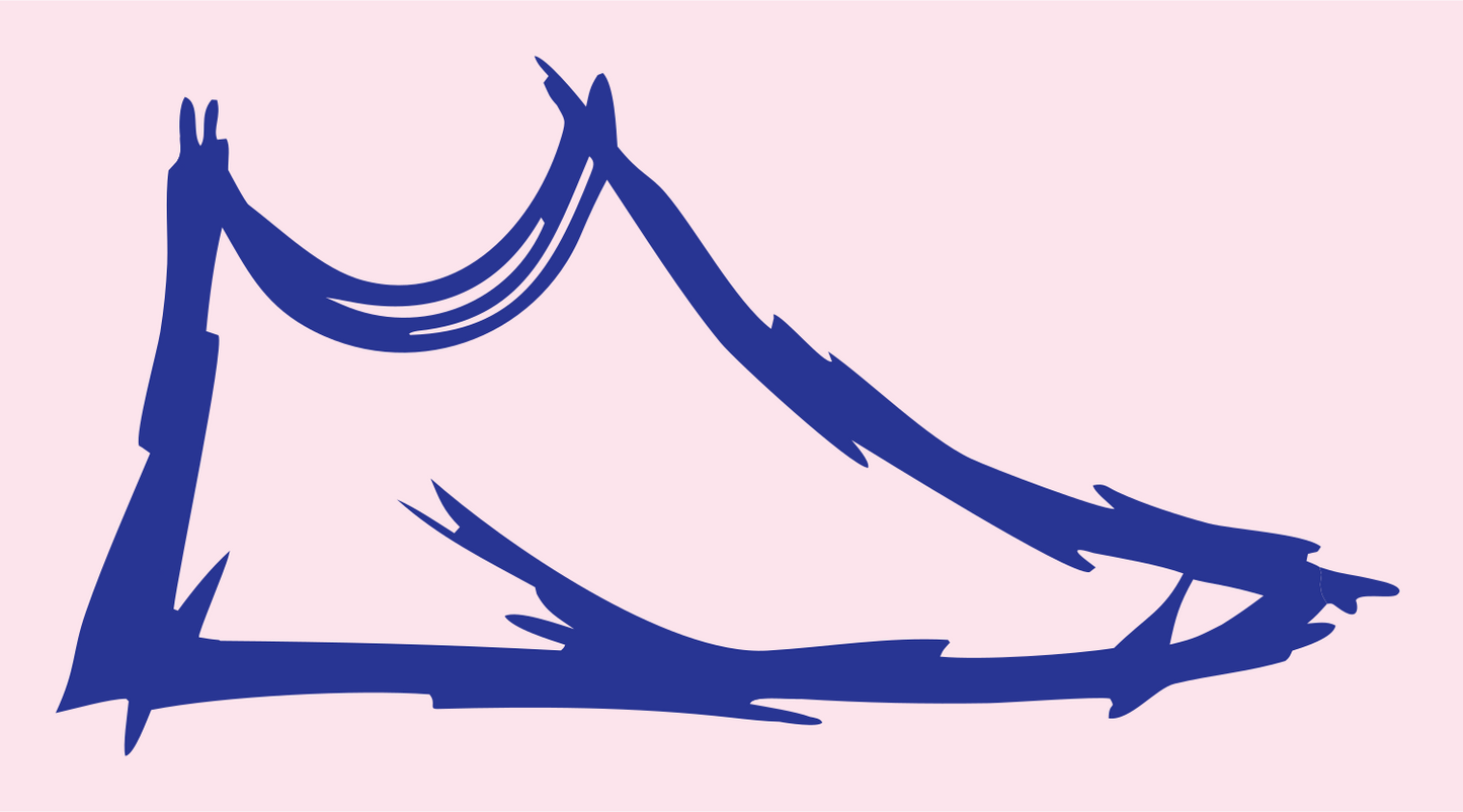 Hand-Drawn Sneaker Sketch Mark #fce4ec/#283593