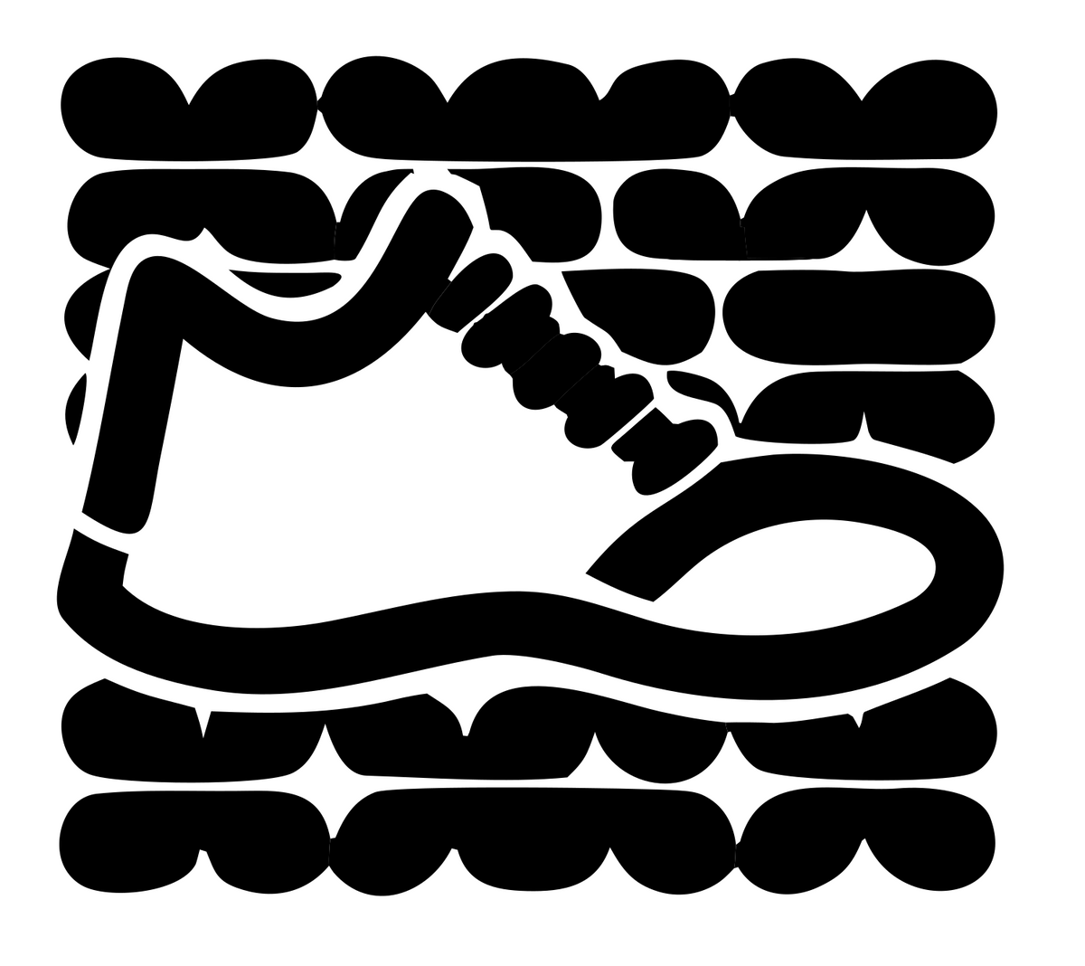 Monoline Sneaker Grid Badge #ffffff/#000000