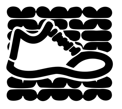 Monoline Sneaker Grid Badge #ffffff/#000000