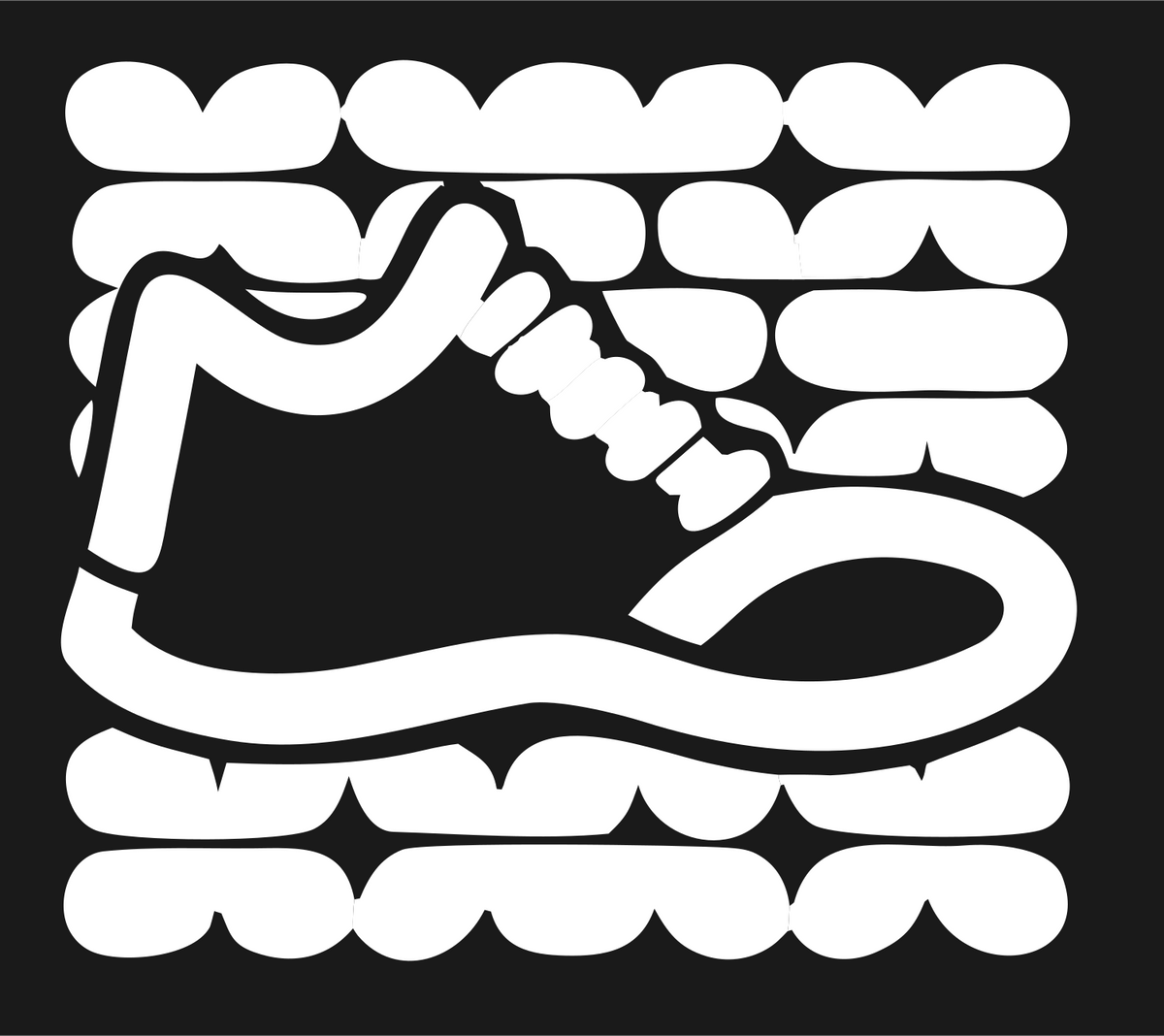 Monoline Sneaker Grid Badge #1a1a1a/#ffffff
