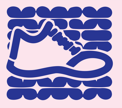 Monoline Sneaker Grid Badge #fce4ec/#283593