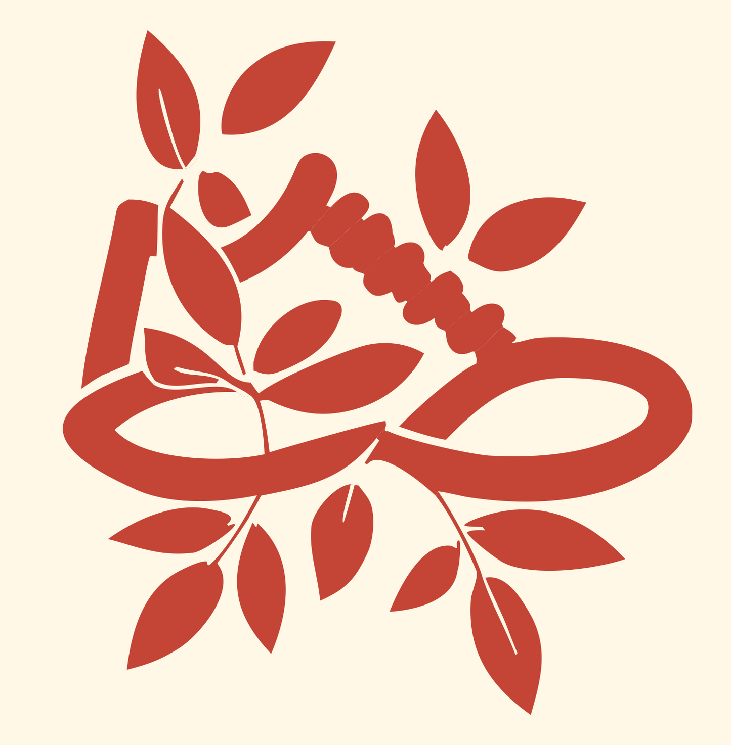 Sneaker Laurel Branch Emblem #fff8e7/#c44536