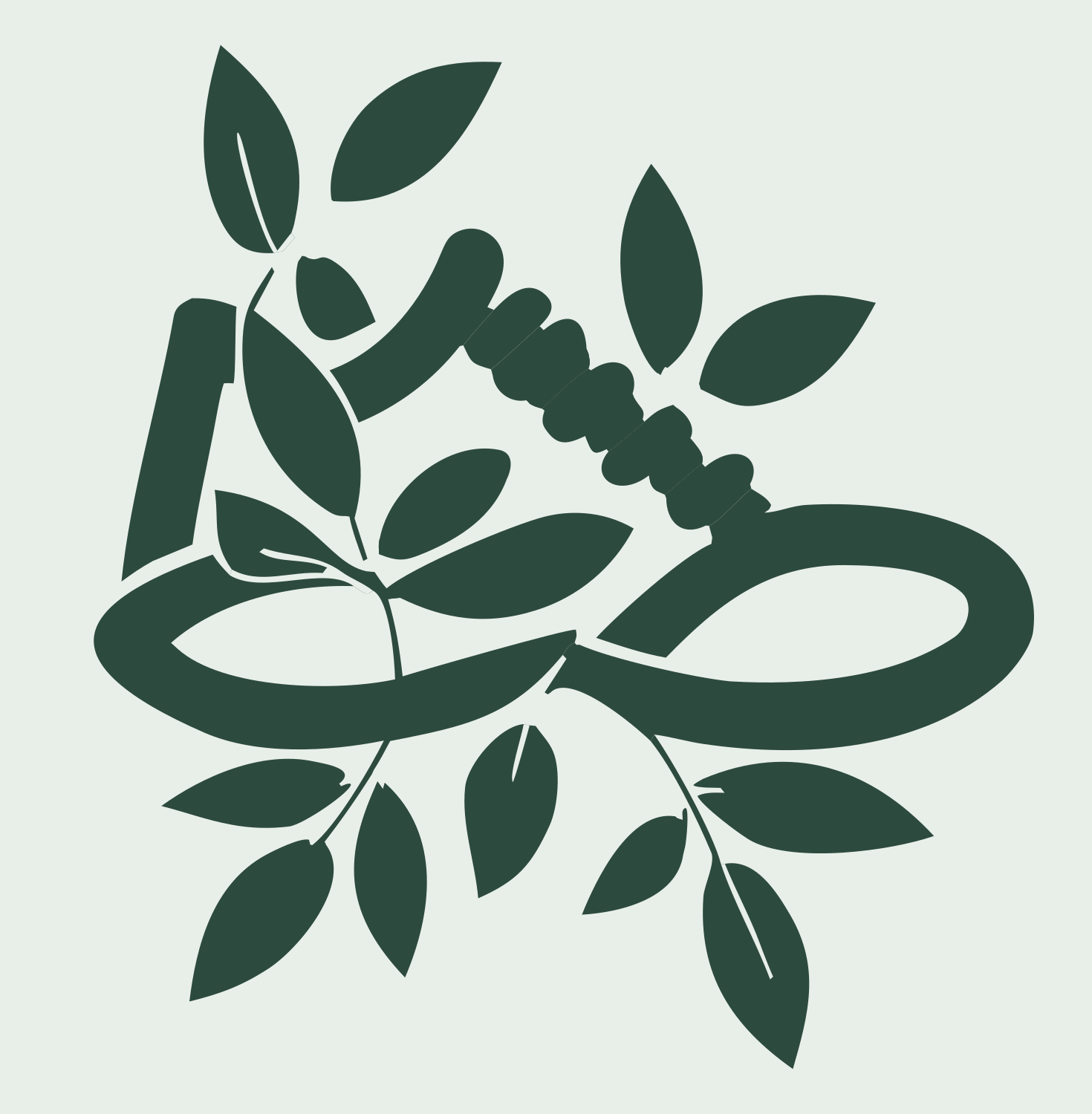 Sneaker Laurel Branch Emblem #e8efe9/#2d4a3e