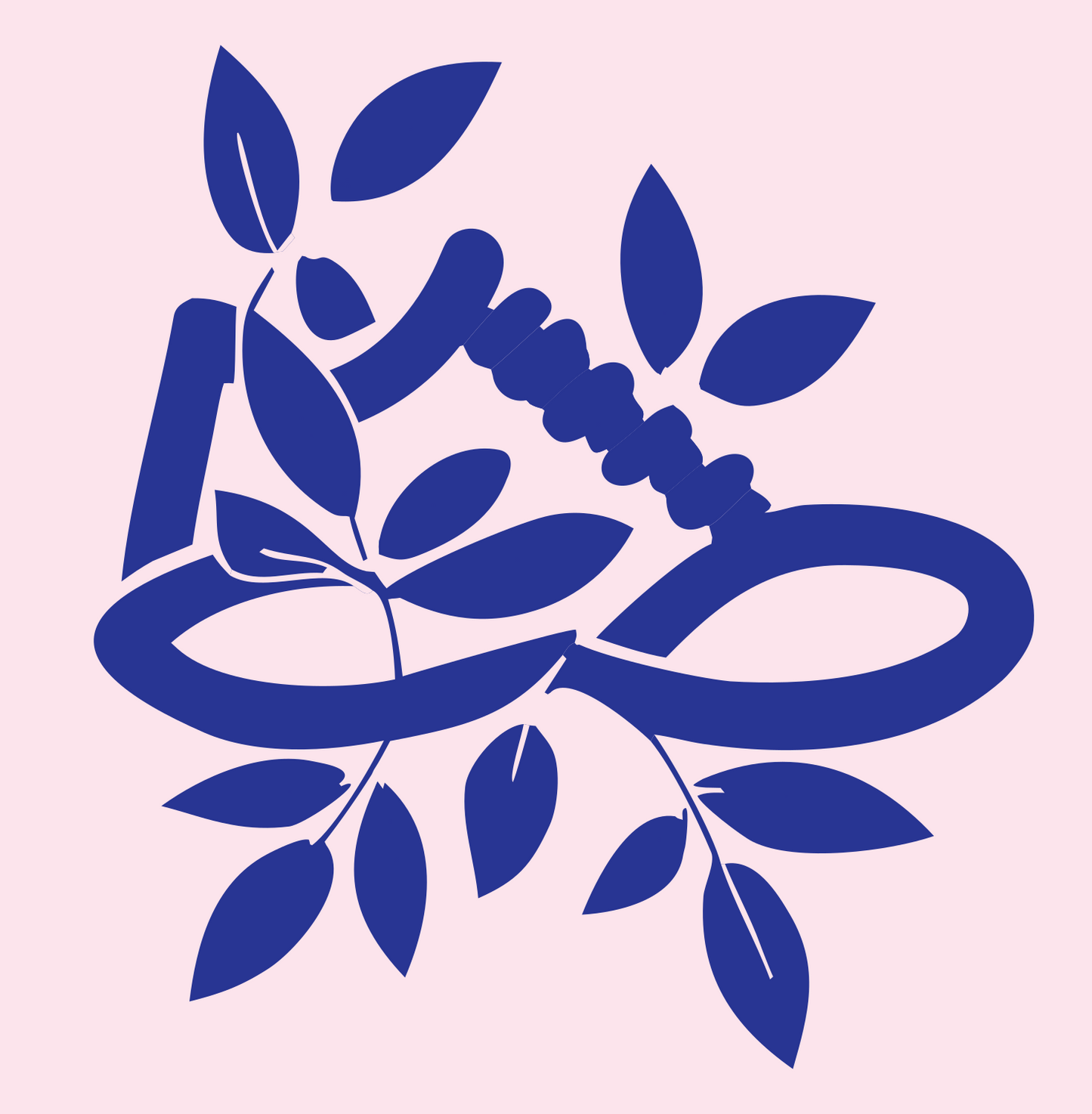 Sneaker Laurel Branch Emblem #fce4ec/#283593