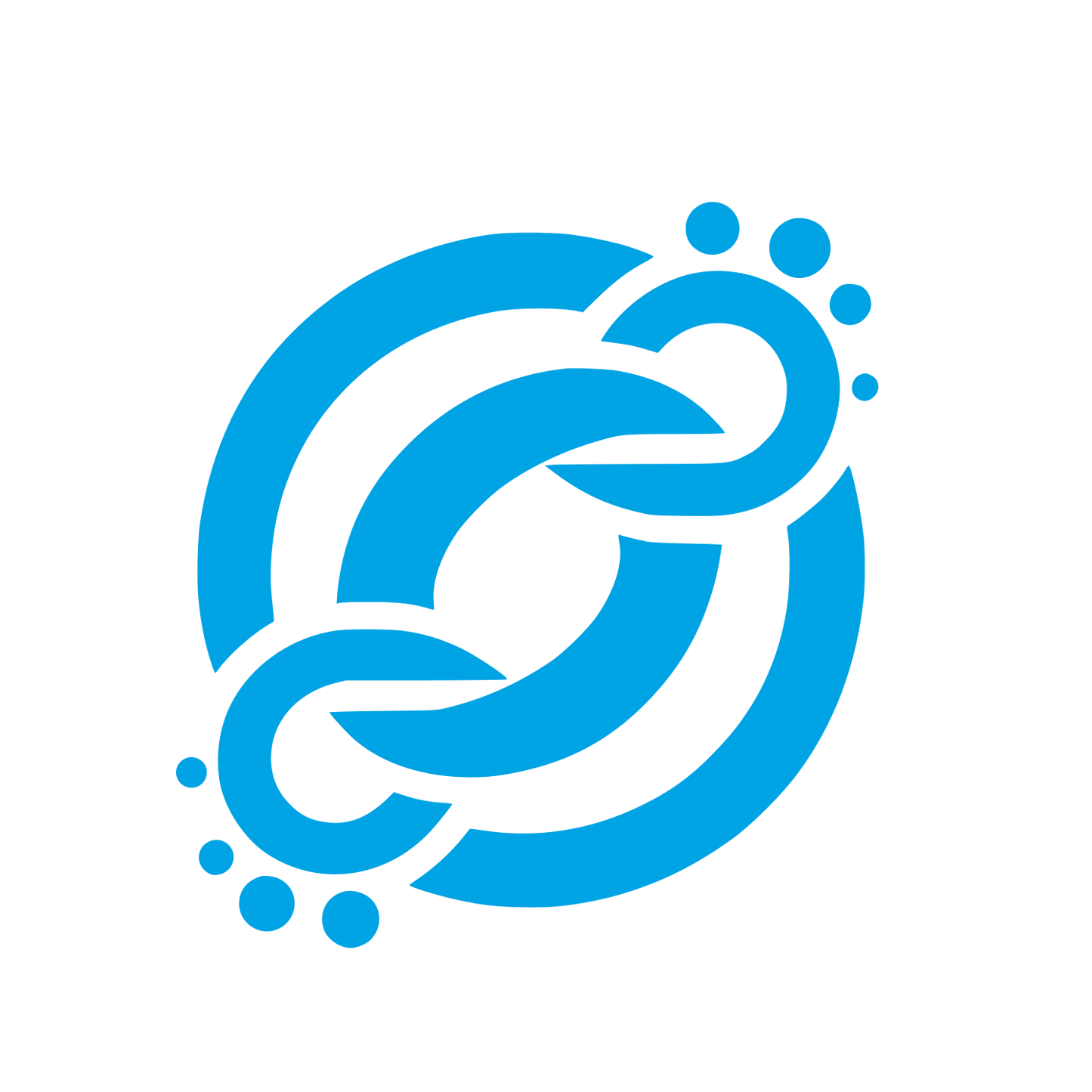 Abstract Chain Logo #00a3e4