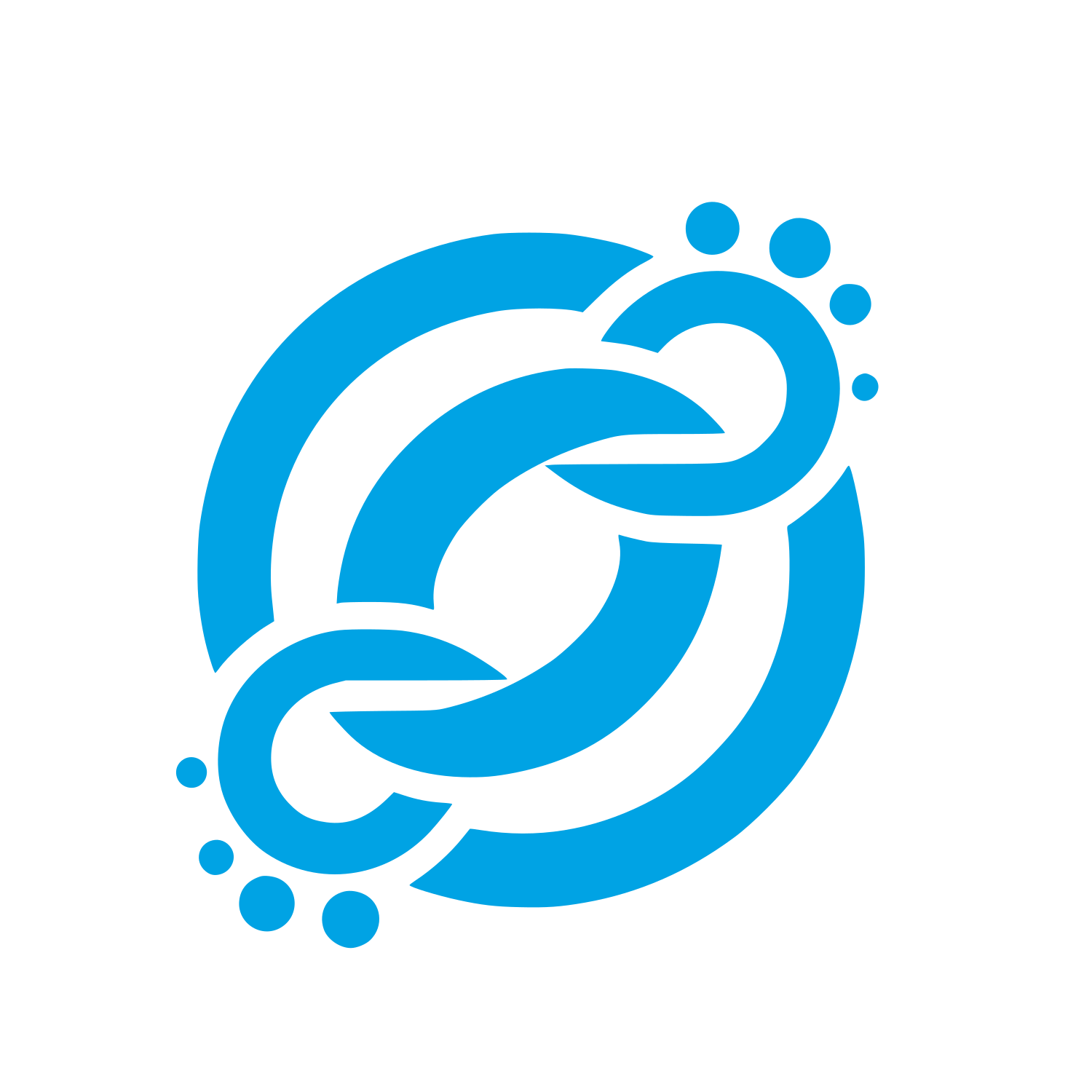 Abstract Chain Logo #00a3e4