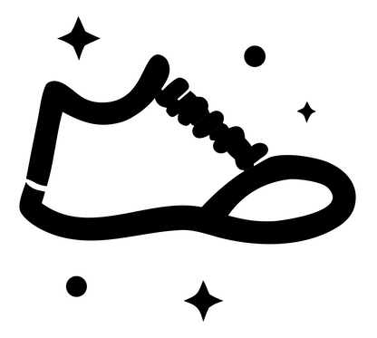 Monoline Sneaker Sparkle Badge #ffffff/#000000