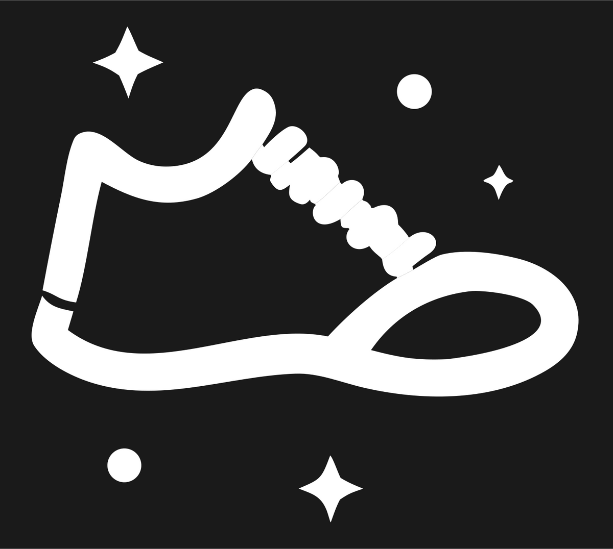 Monoline Sneaker Sparkle Badge #1a1a1a/#ffffff