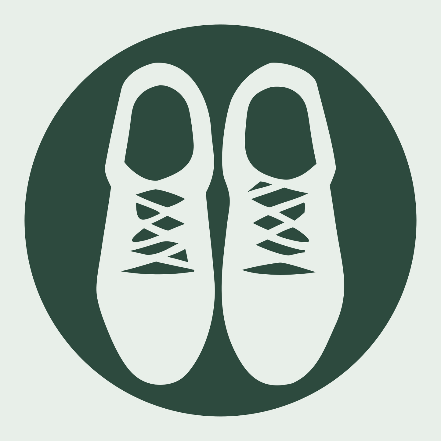 Sneaker Pair Circle Badge #e8efe9/#2d4a3e