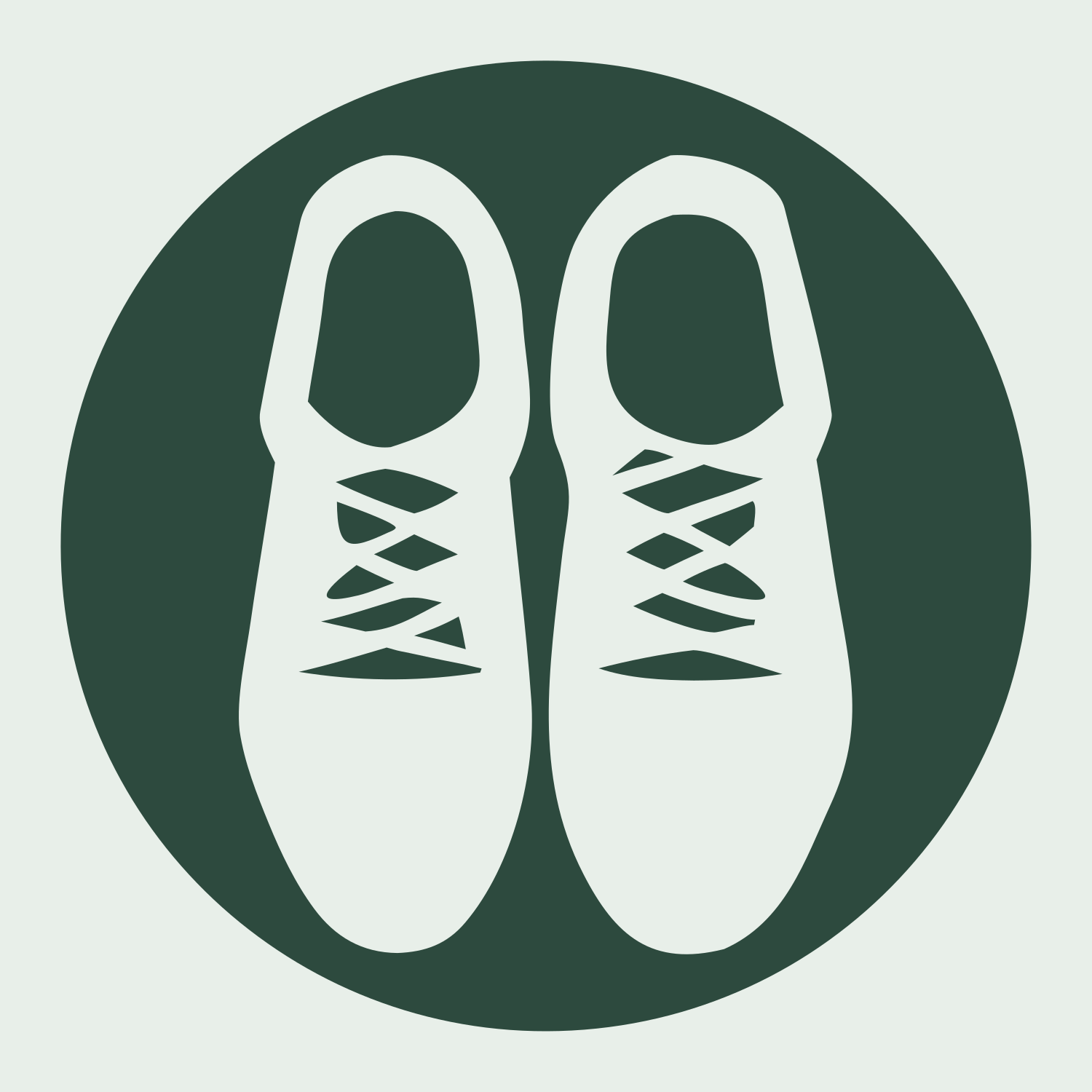 Sneaker Pair Circle Badge #e8efe9/#2d4a3e