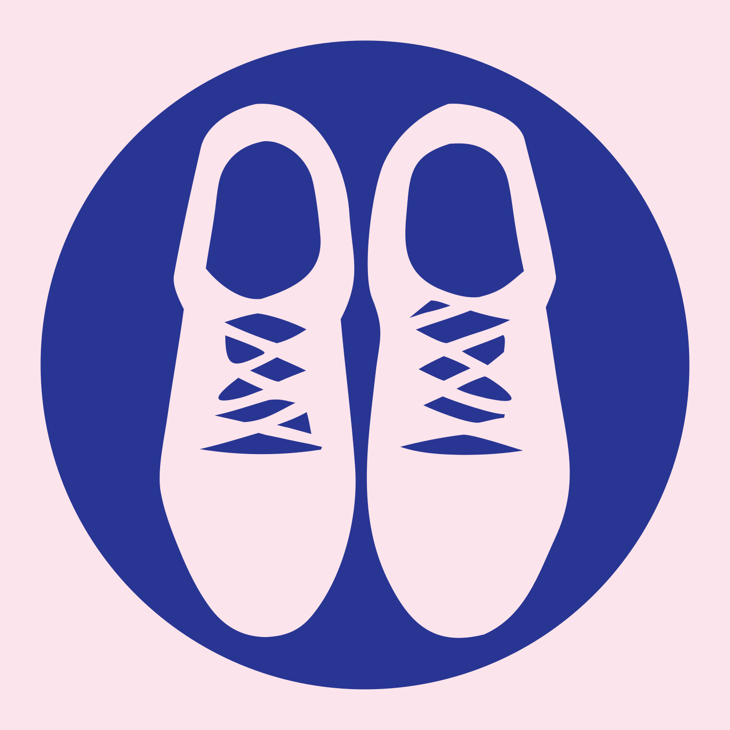 Sneaker Pair Circle Badge #fce4ec/#283593