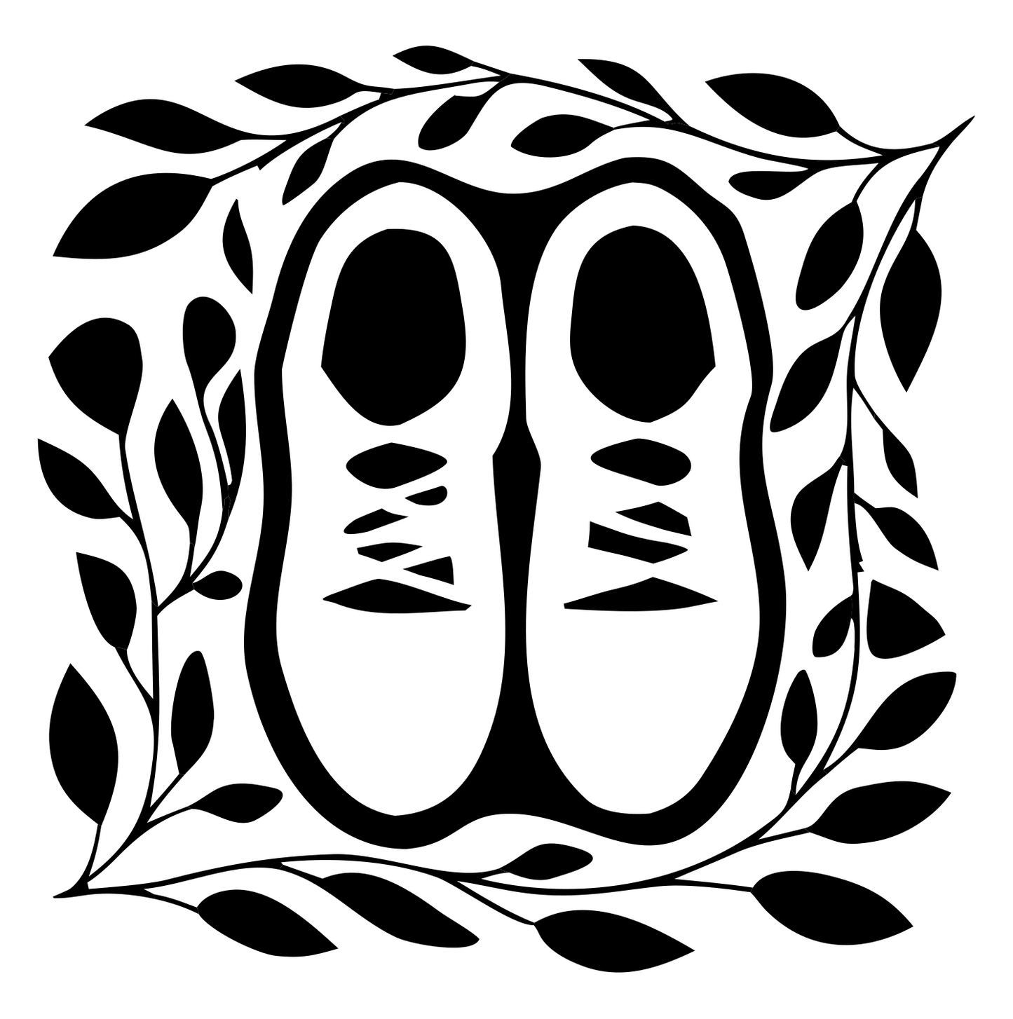 Sneaker Leaf Wreath Badge #ffffff/#000000