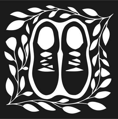 Sneaker Leaf Wreath Badge #1a1a1a/#ffffff