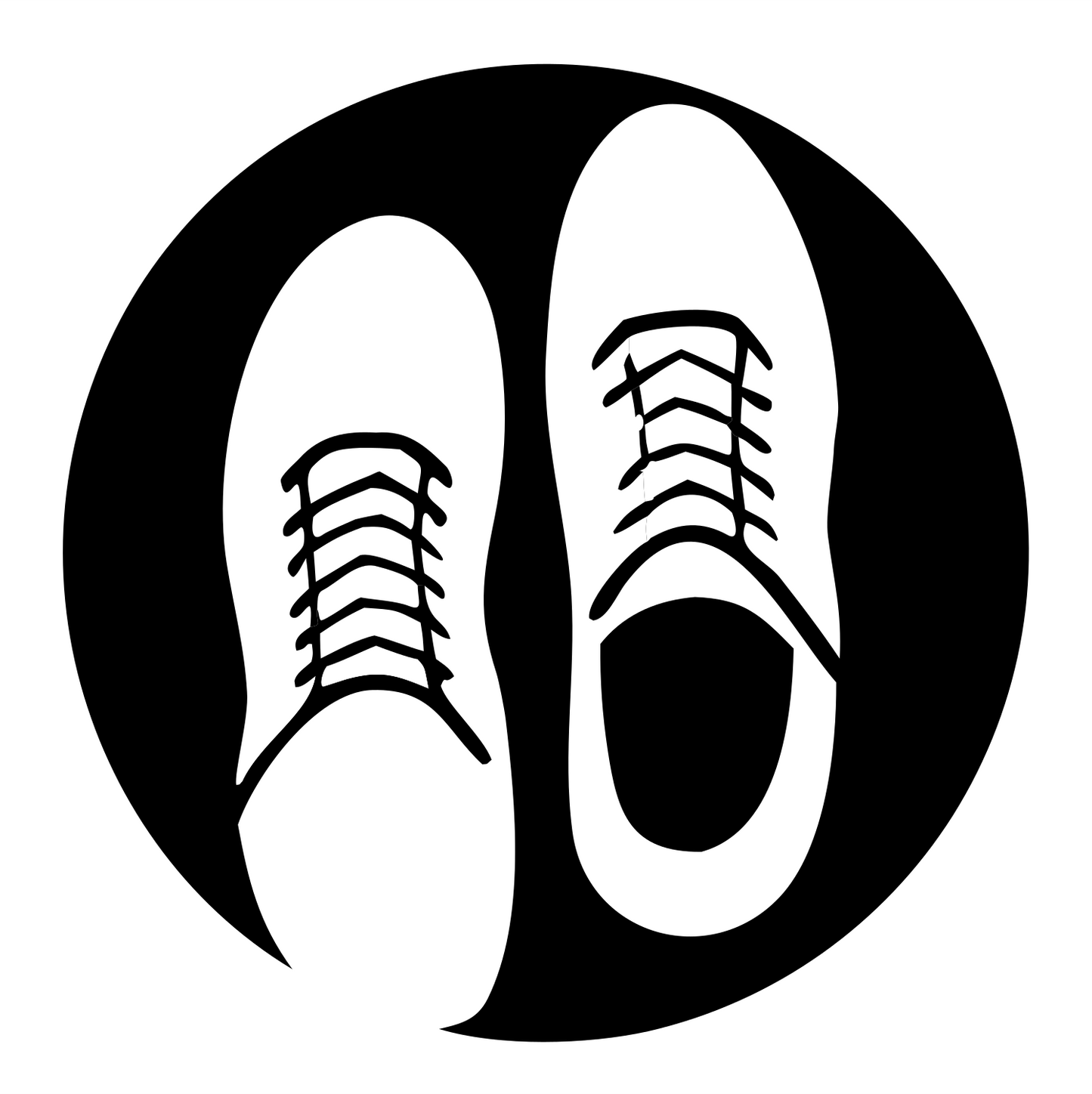 Chunky Sneaker Pair Circle Badge #ffffff/#000000