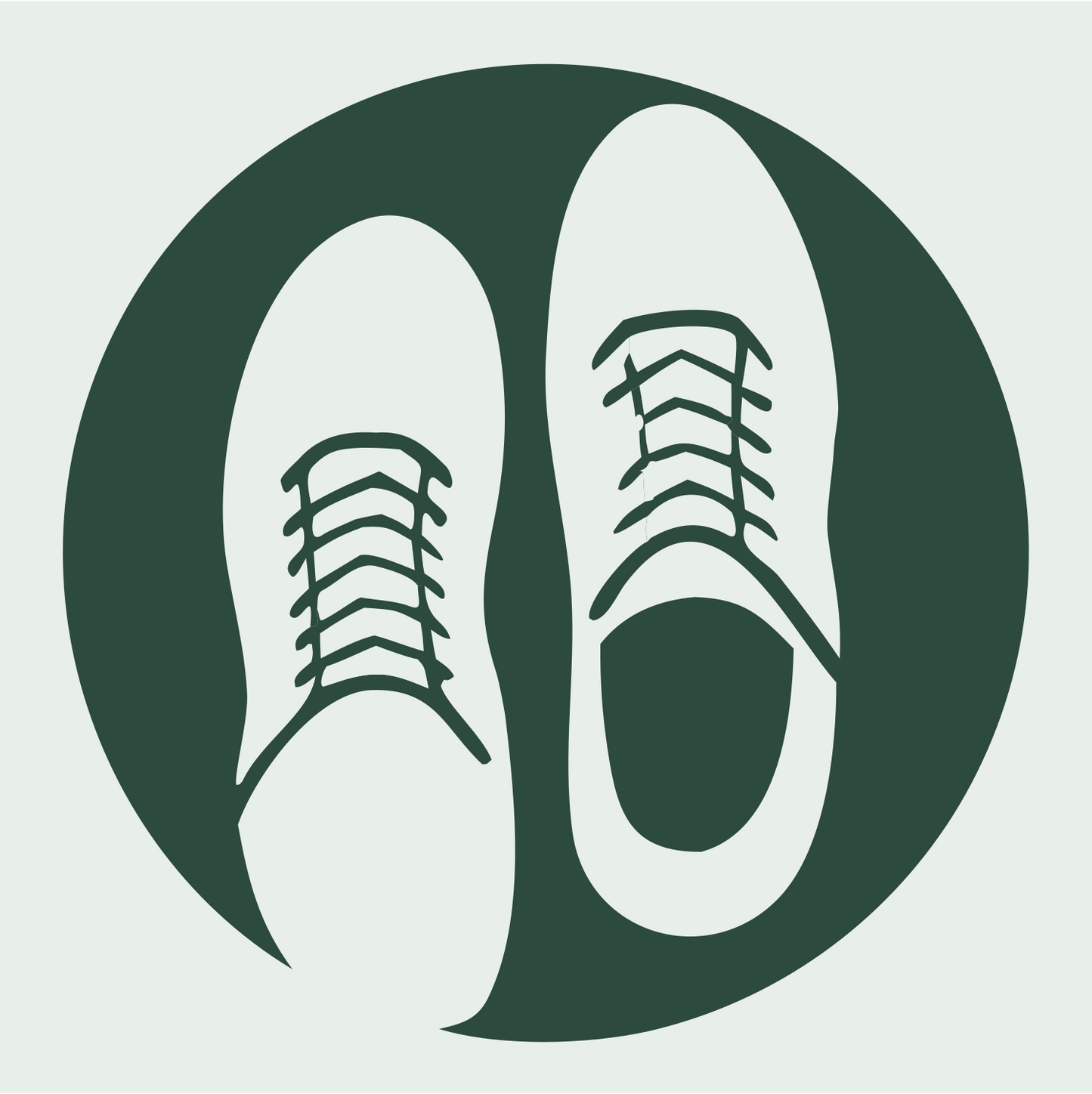 Chunky Sneaker Pair Circle Badge #e8efe9/#2d4a3e