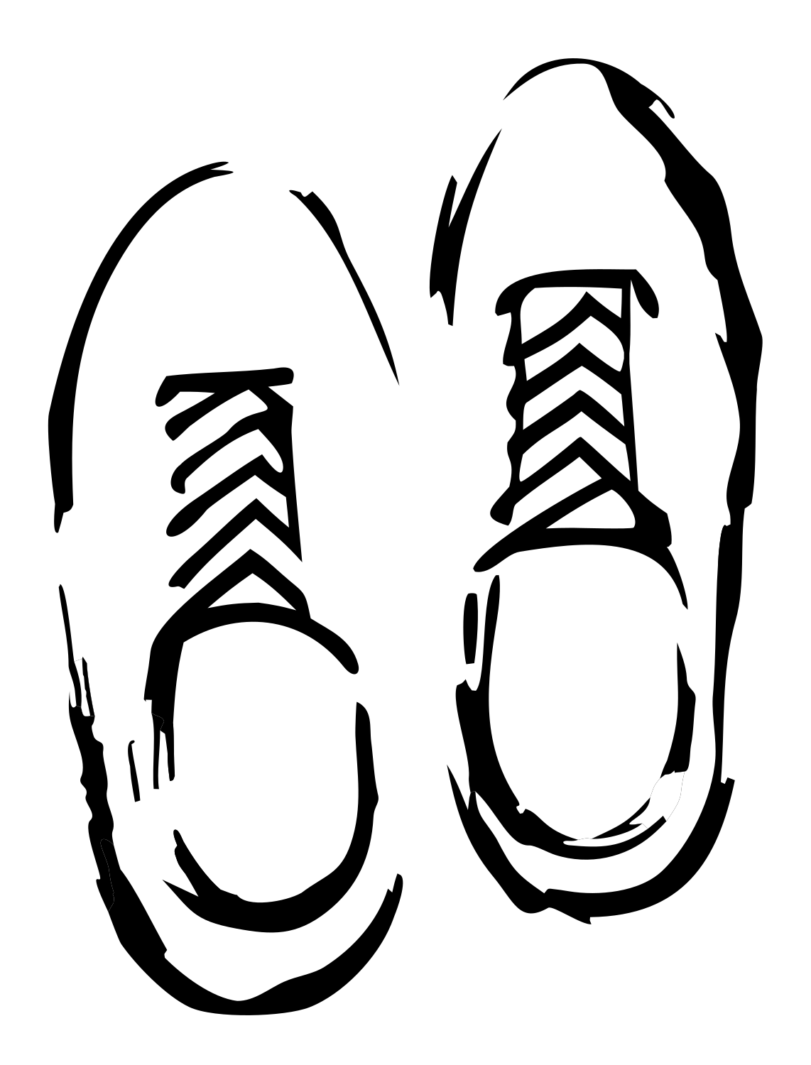 Blocky Sneaker Pair Crest #ffffff/#000000