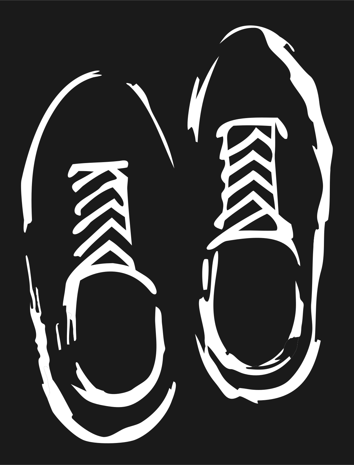 Blocky Sneaker Pair Crest #1a1a1a/#ffffff