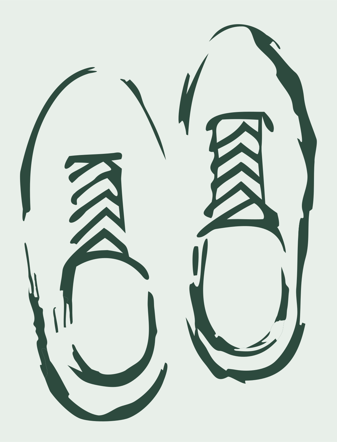 Blocky Sneaker Pair Crest #e8efe9/#2d4a3e