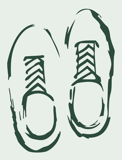 Blocky Sneaker Pair Crest #e8efe9/#2d4a3e