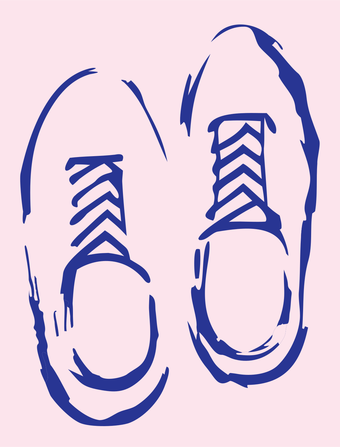 Blocky Sneaker Pair Crest #fce4ec/#283593