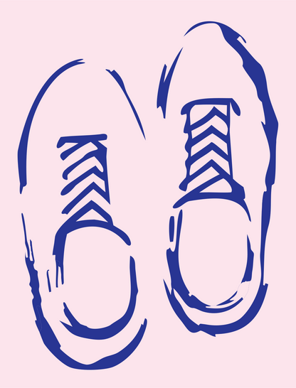 Blocky Sneaker Pair Crest #fce4ec/#283593