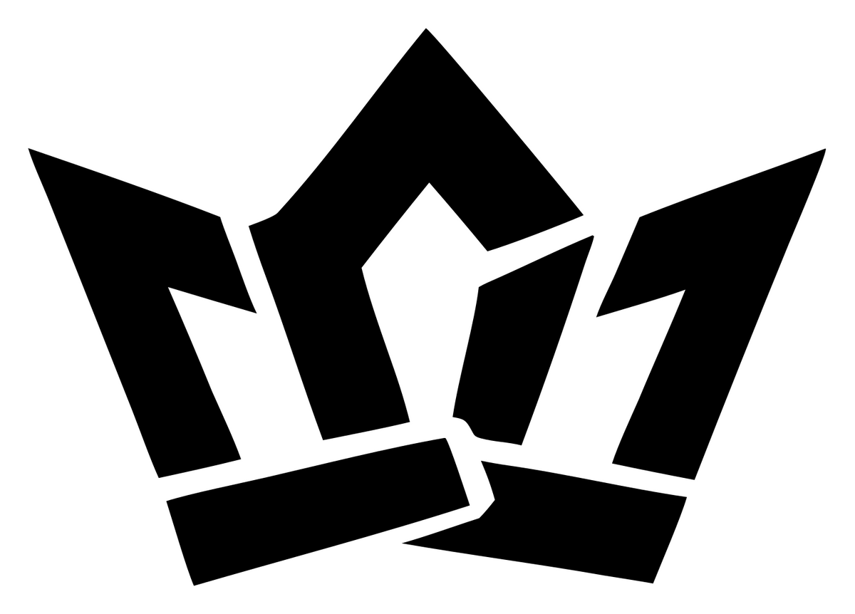 Bold Geometric Crown Logo #ffffff/#000000